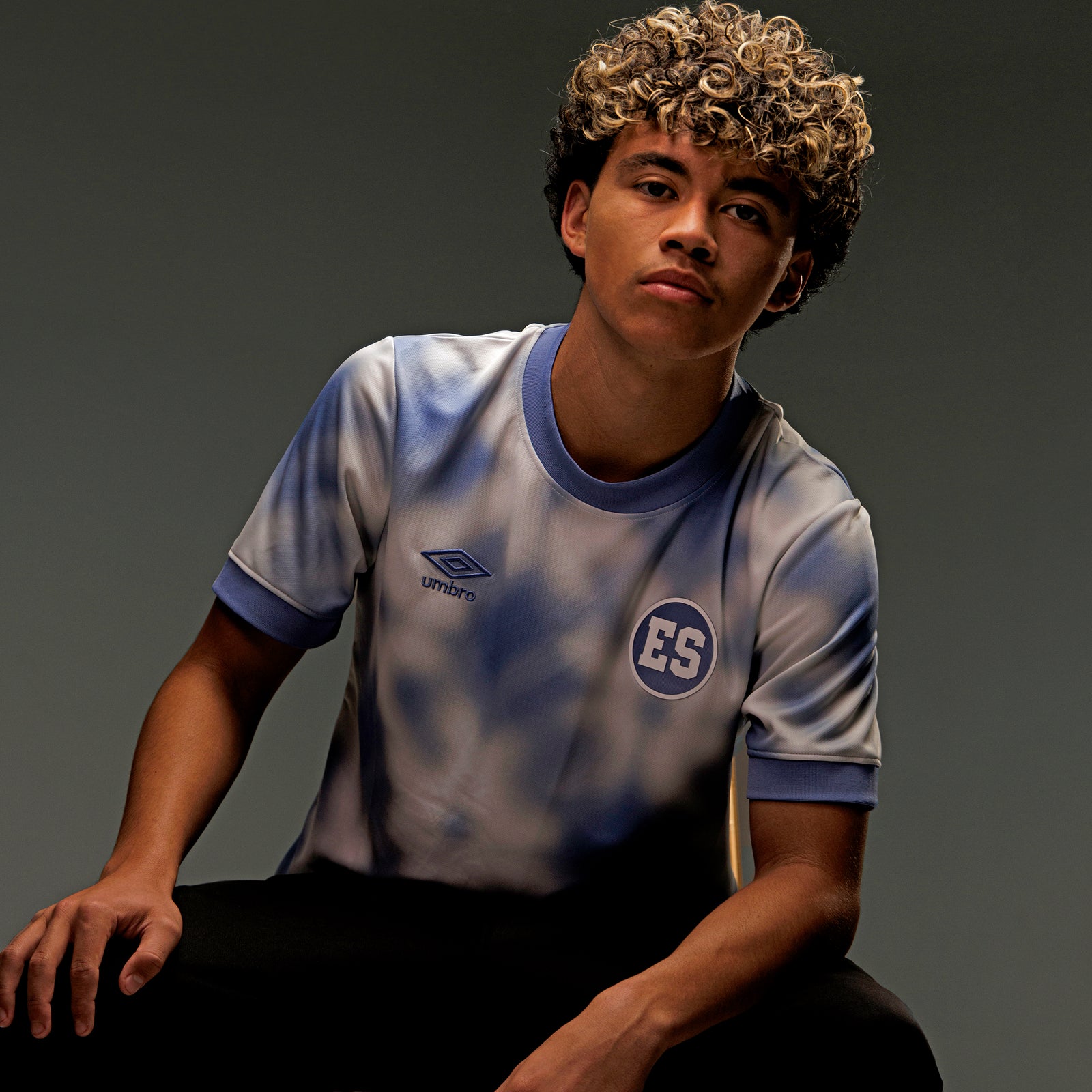 Umbro EL SALVADOR BLUE TIE DYE PRE MATCH JERSEY - UUM1ESAJ525108-TMC-UMBRO by Umbro | Available at Niky's Sports