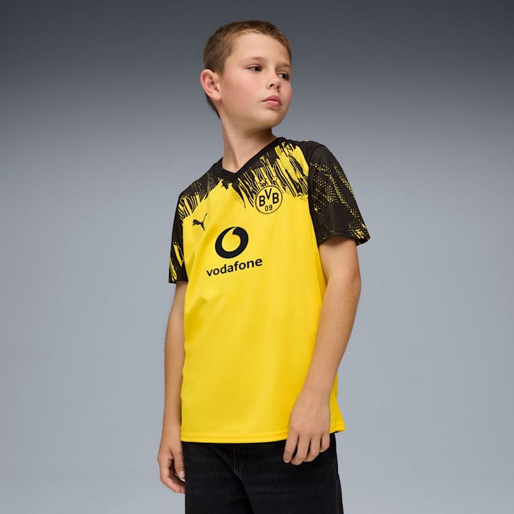 Puma Borussia Dortmund Replica Home 25/26 Big Kids' Soccer Jersey - 780094-01-PUMA by Puma | Available at Niky's Sports