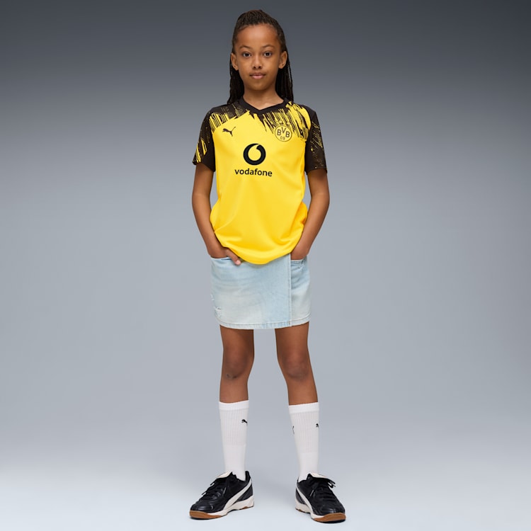 Puma Borussia Dortmund Replica Home 25/26 Big Kids' Soccer Jersey - 780094-01-PUMA by Puma | Available at Niky's Sports