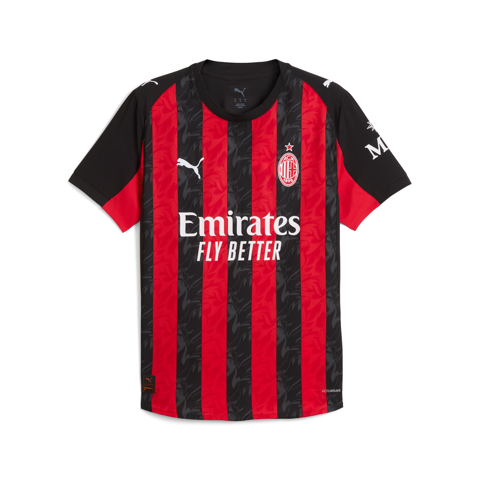 Puma AC Milan Men's Home Authentic Short Sleeve Jersey 25/26 - 779961-01-PUMA by Puma | Available at Niky's Sports