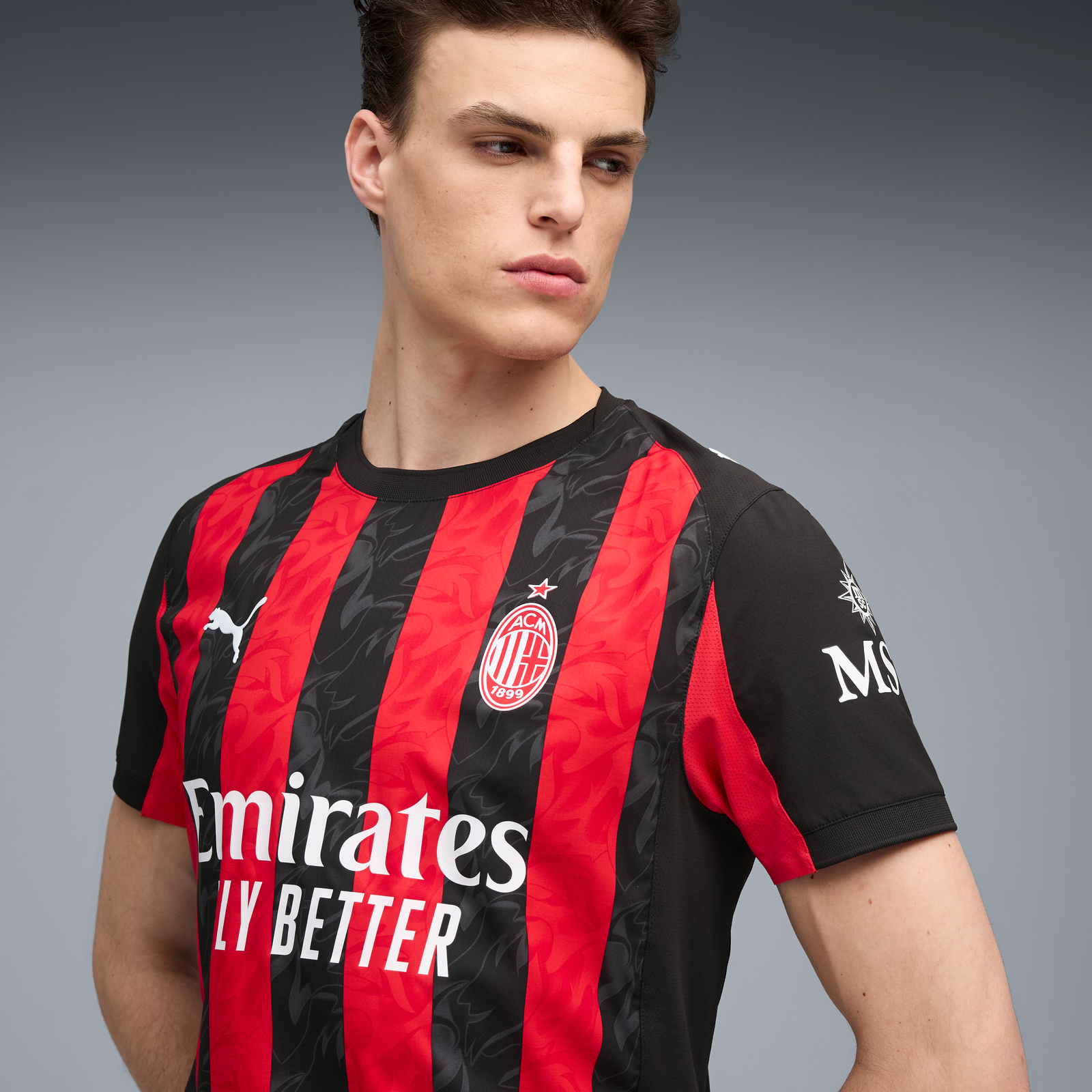 Puma AC Milan Men's Home Authentic Short Sleeve Jersey 25/26 - 779961-01-PUMA by Puma | Available at Niky's Sports