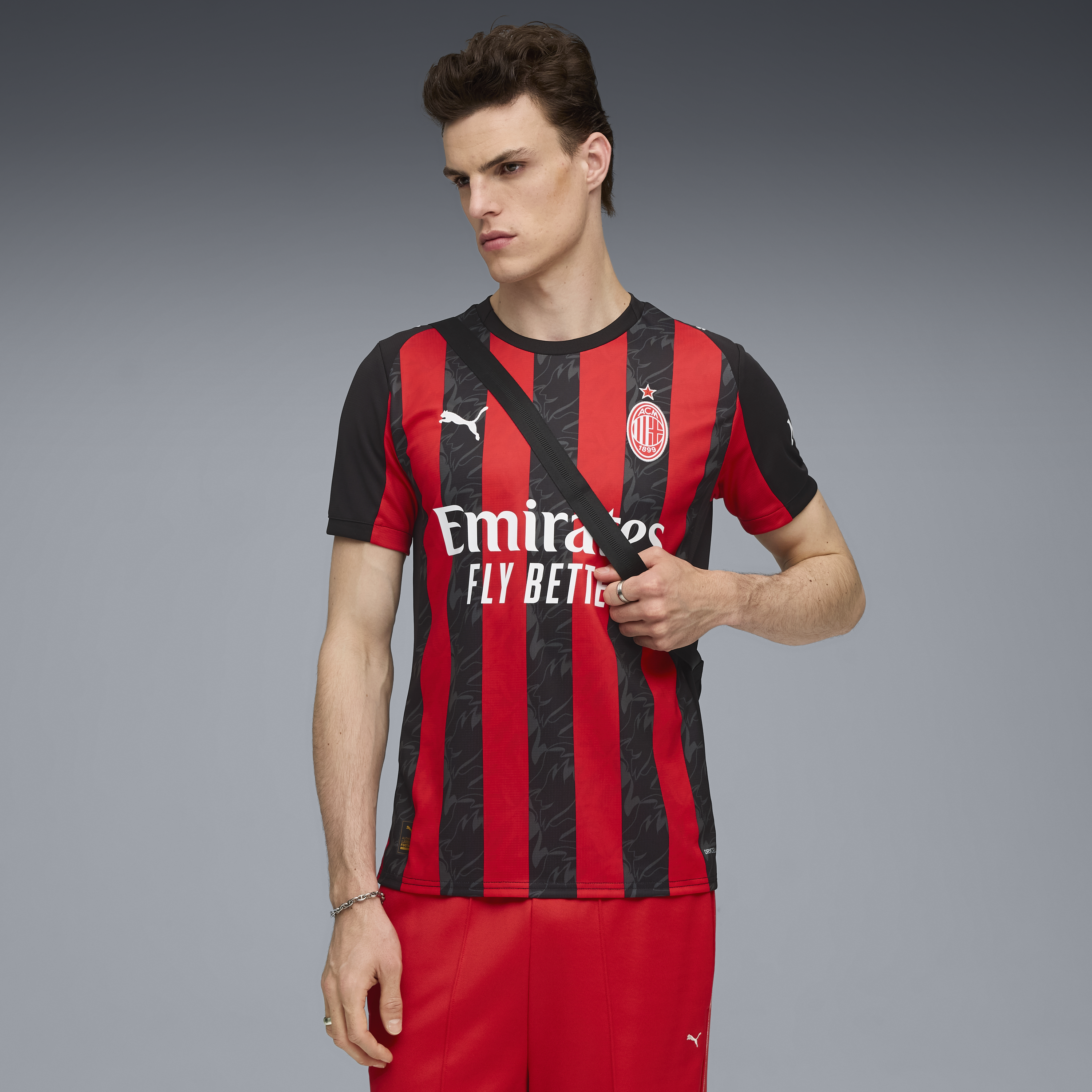 Puma AC Milan Men's Home Replica Short Sleeve Jersey 25/26