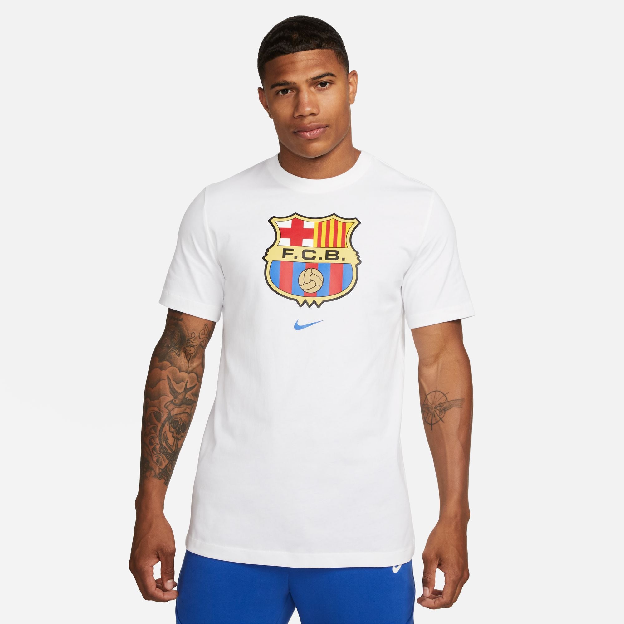 Nike Men's FC Barcelona Crest Tee White