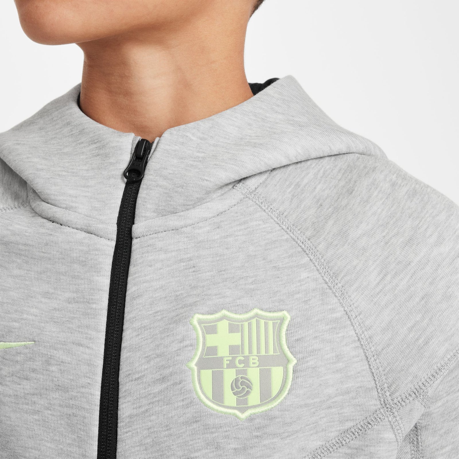Nike FC Barcelona Tech Fleece Big Kids' (Boys') Soccer Full-Zip Hoodie - FN8500-065-NIKE by Nike | Available at Niky's Sports