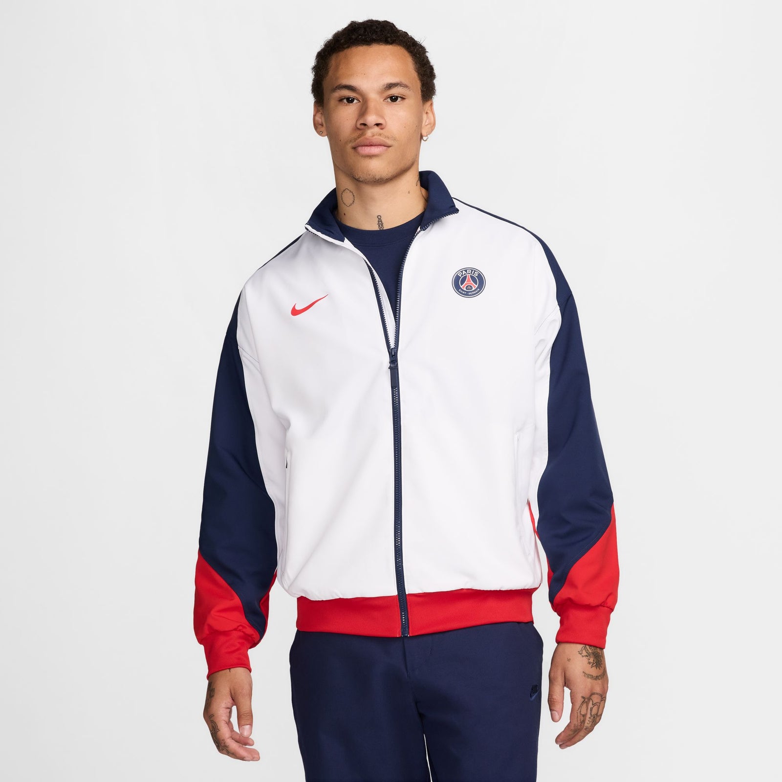 Nike Paris Saint-Germain Strike Men's Dri-FIT Soccer Jacket - FN9799-100-NIKE by Nike | Available at Niky's Sports