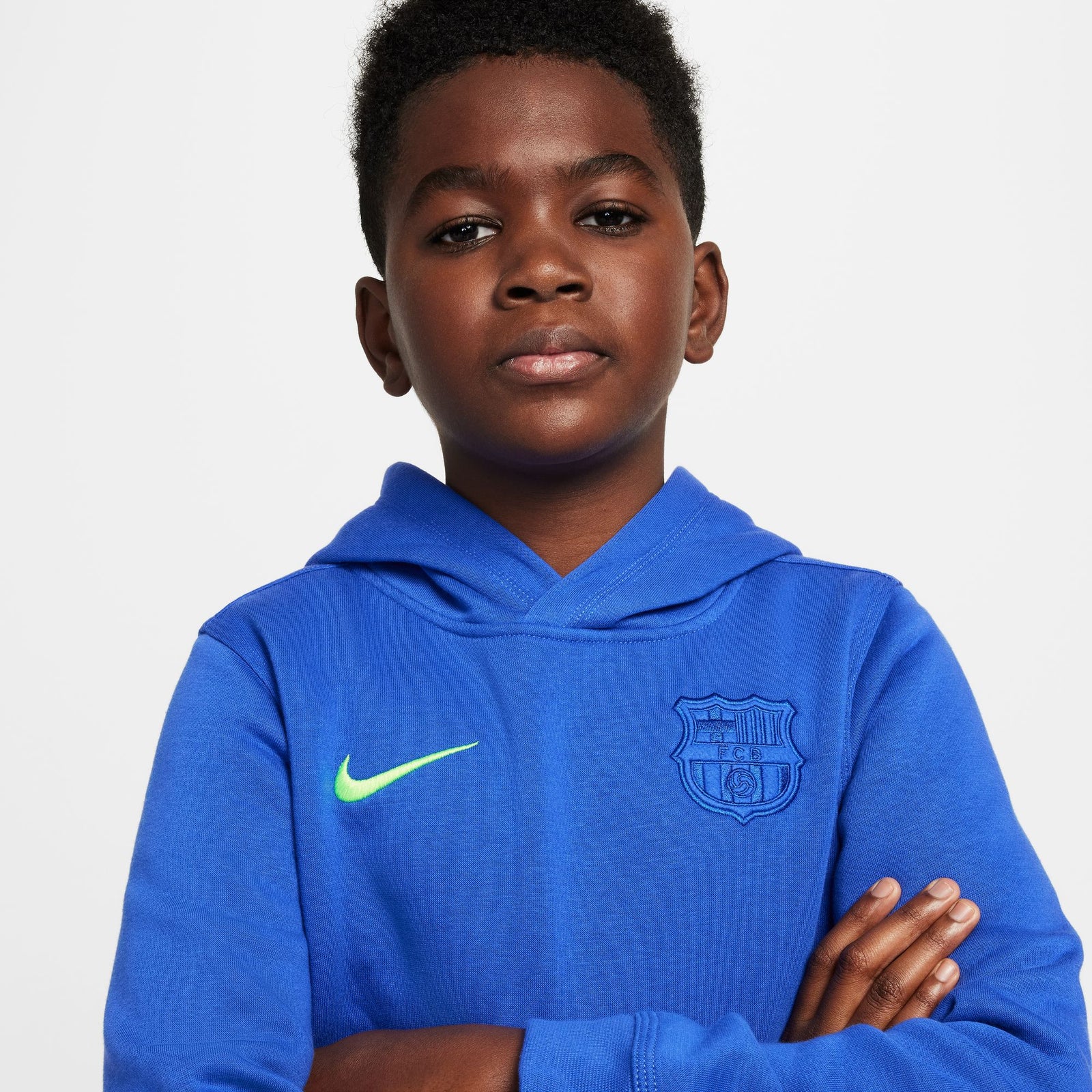 Nike FC Barcelona Club Third Big Kids' (Boys') Soccer Pullover Hoodie - FQ3449-405-NIKE by Nike | Available at Niky's Sports