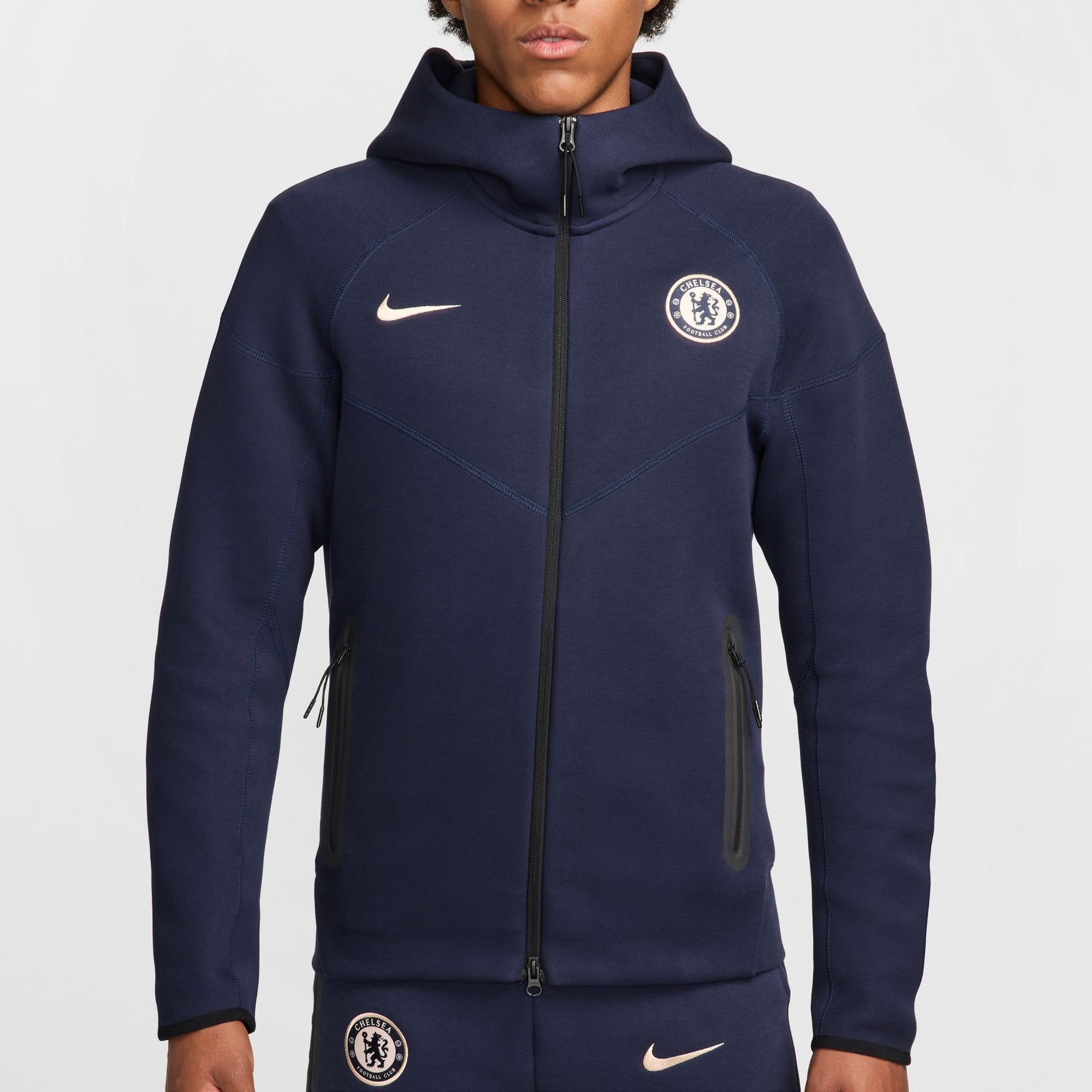 Nike Chelsea FC Tech Fleece Windrunner Men's Soccer Full-Zip Hoodie - FZ4175-452-NIKE by Nike | Available at Niky's Sports