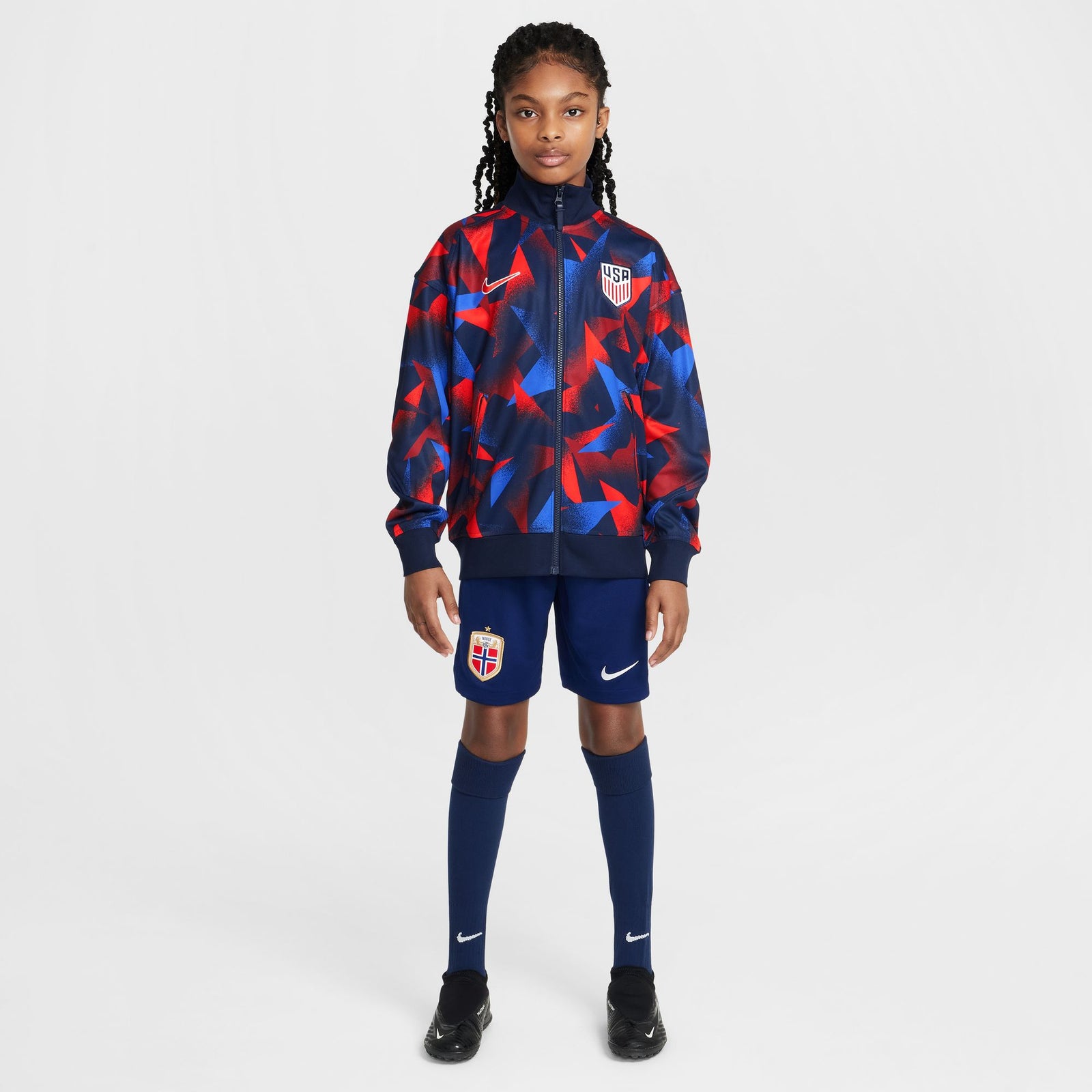 Nike USMNT Academy Pro Big Kids' Dri-FIT Soccer 2025 Anthem Jacket - FZ9411-451-NIKE by Nike | Available at Niky's Sports