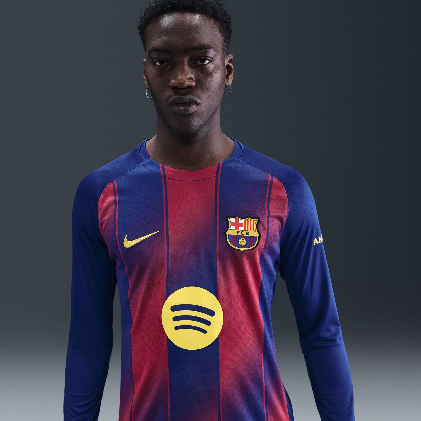 Nike FC Barcelona 2025/26 Stadium Home Men's Dri-FIT Soccer Replica Long-Sleeve Jersey - HJ4611-456-NIKE by Nike | Available at Niky's Sports