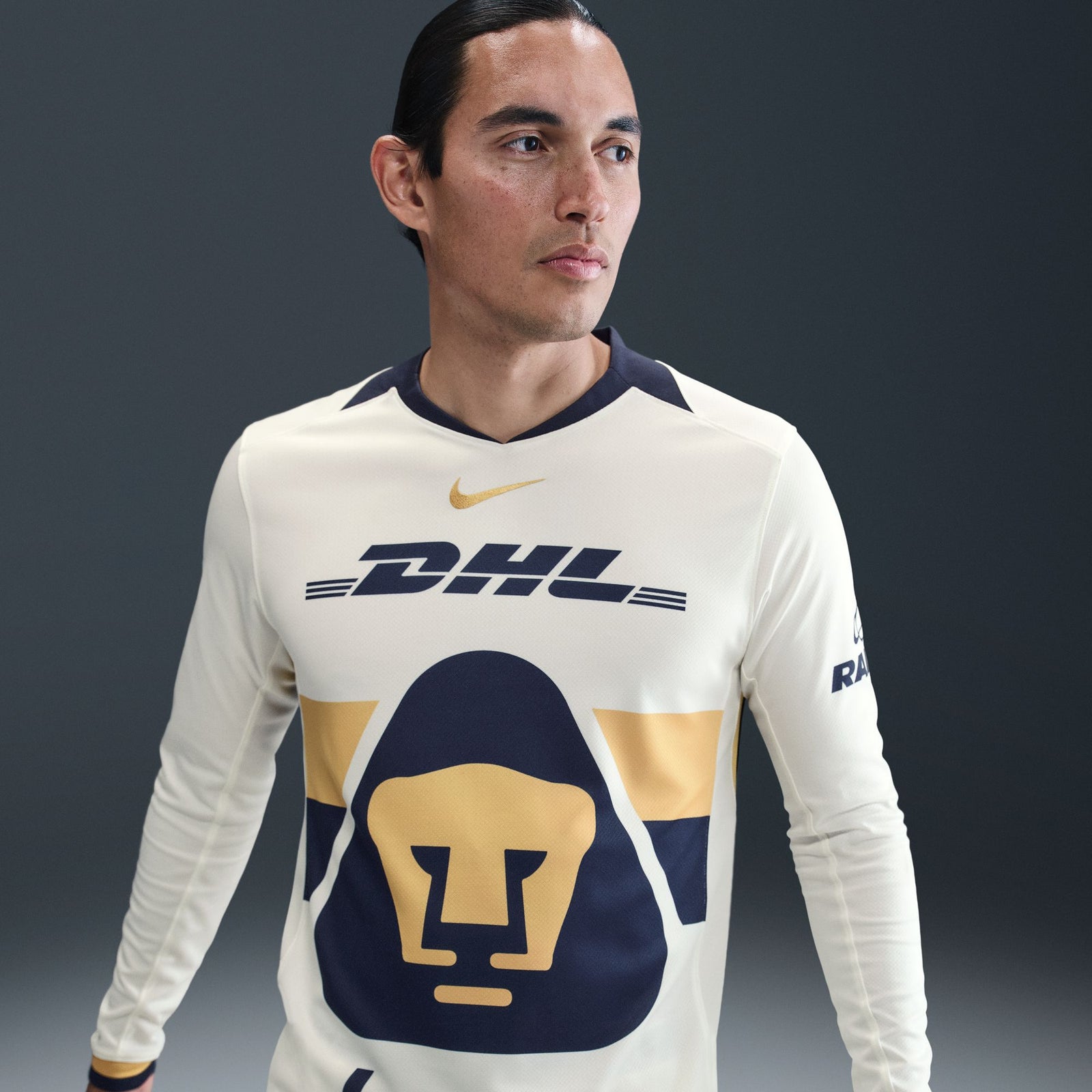 Nike Pumas UNAM 2025/26 Stadium Home Men's Dri-FIT Soccer Replica Long-Sleeve Jersey - HJ4613-133-NIKE by Nike | Available at Niky's Sports