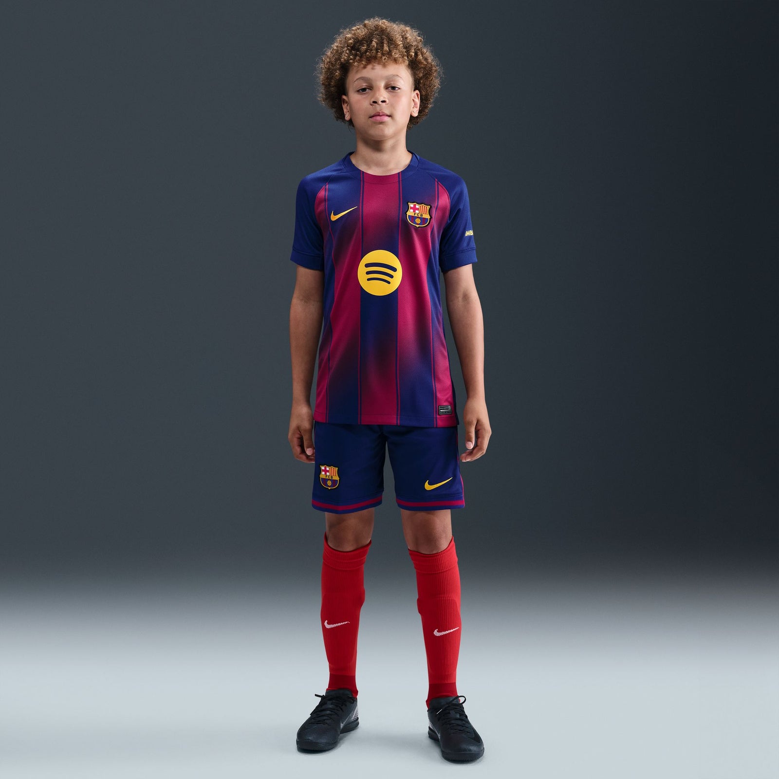 Nike FC Barcelona 2025/26 Stadium Home Big Kids' Dri-FIT Soccer Replica Jersey - HJ5287-456-NIKE by Nike | Available at Niky's Sports