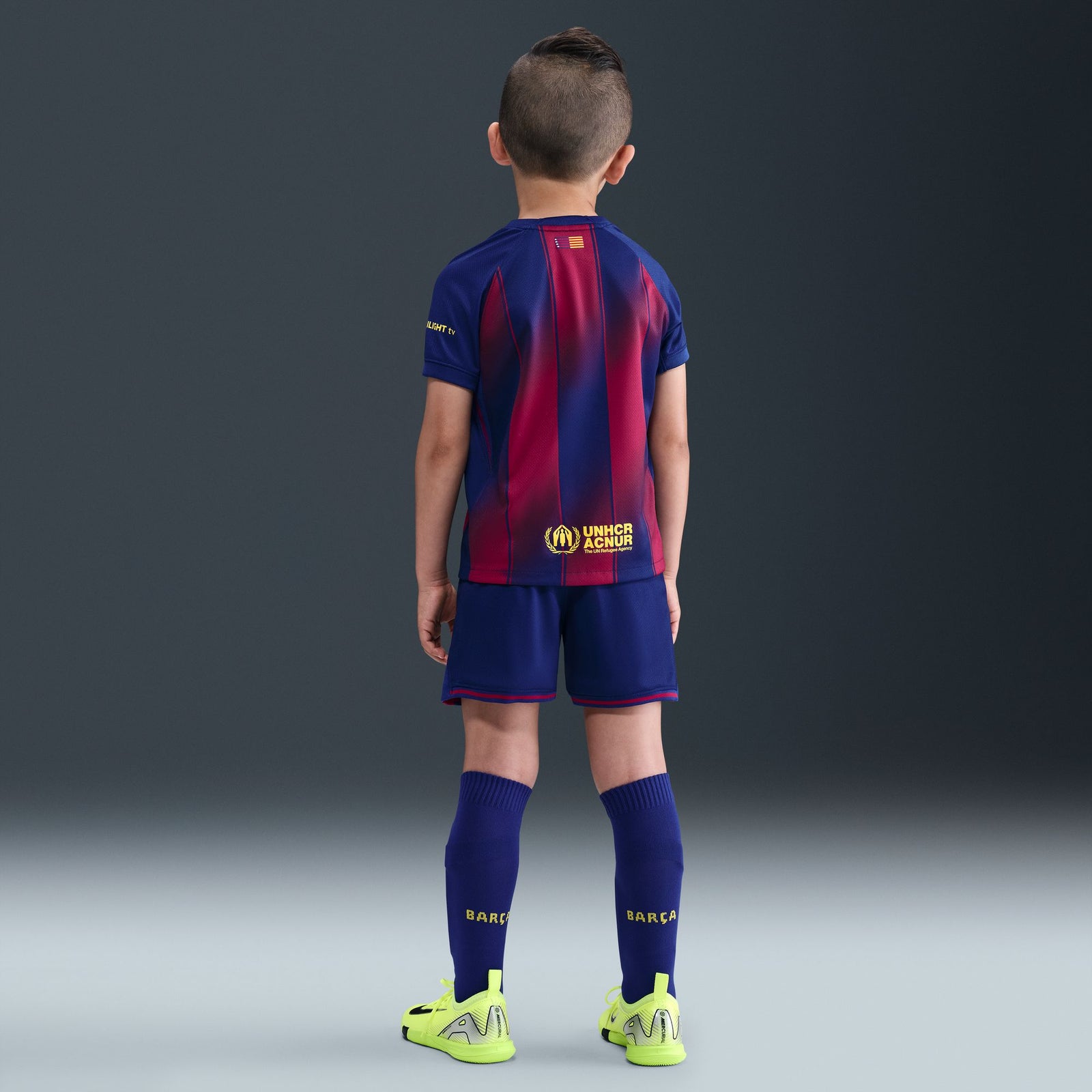 Nike FC Barcelona 2025/26 Stadium Home Little Kids' Soccer Replica 3-Piece Kit - HJ5619-456-NIKE by Nike | Available at Niky's Sports