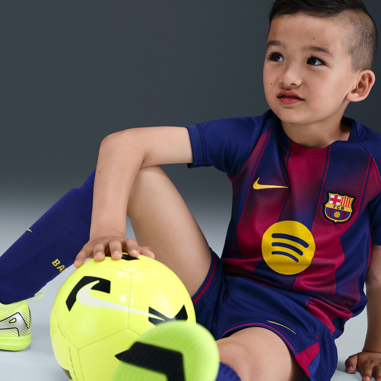 Nike FC Barcelona 2025/26 Stadium Home Little Kids' Soccer Replica 3-Piece Kit - HJ5619-456-NIKE by Nike | Available at Niky's Sports