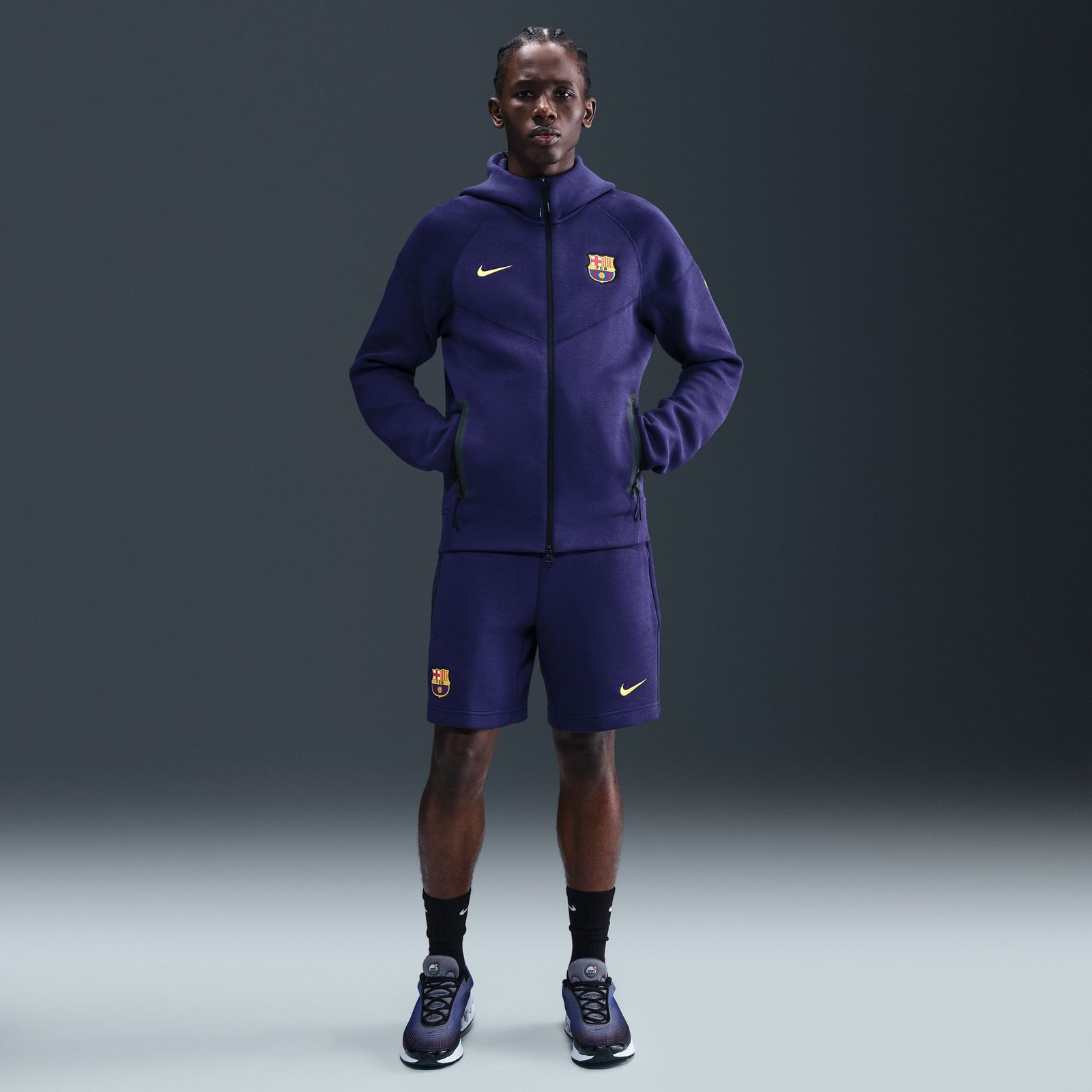 Nike FC Barcelona Tech Fleece FZ WR Hoodie - HJ6426-595-NIKE by Nike | Available at Niky's Sports