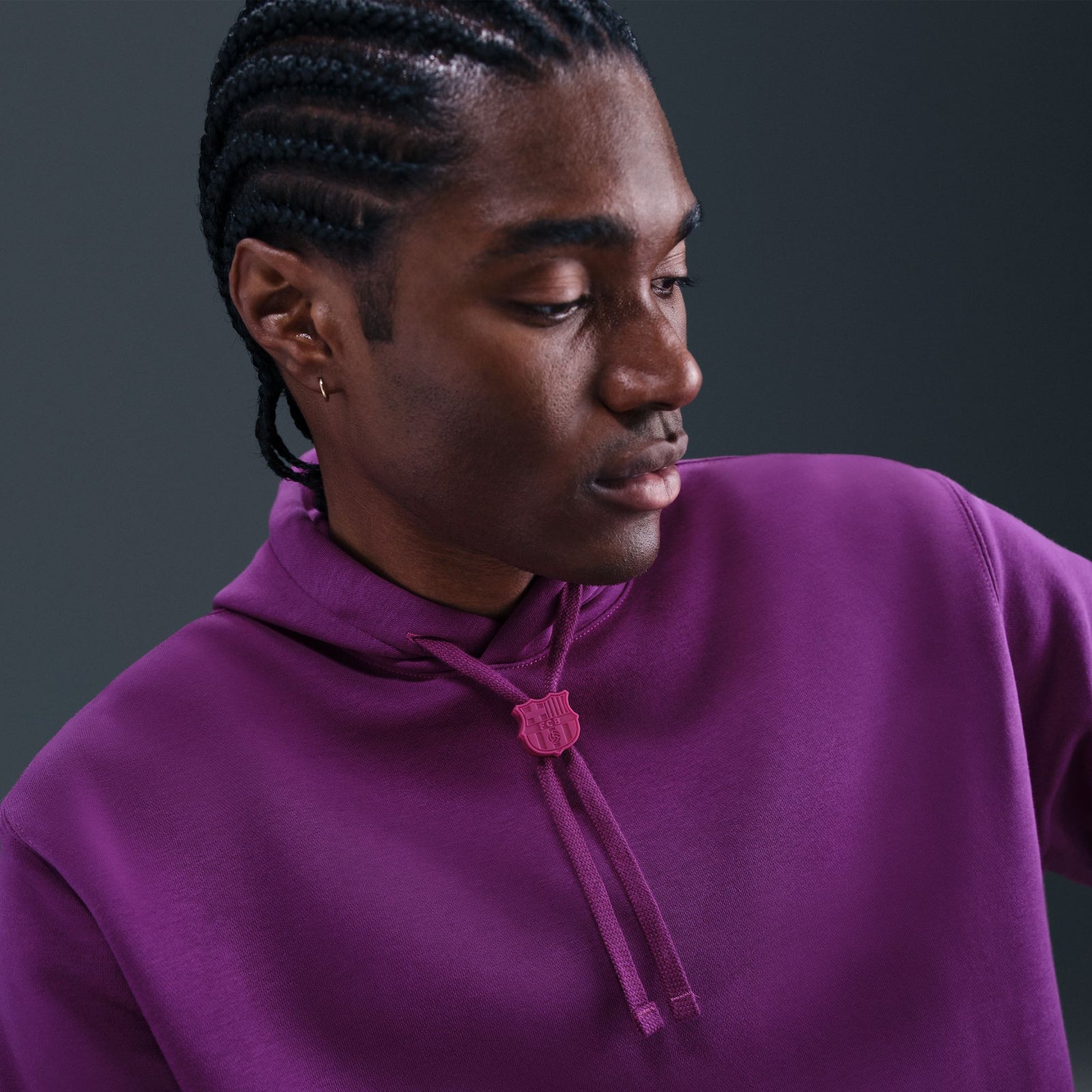 Nike FC Barcelona Club Men's Soccer Pullover Hoodie - HM2859-595-NIKE by Nike | Available at Niky's Sports