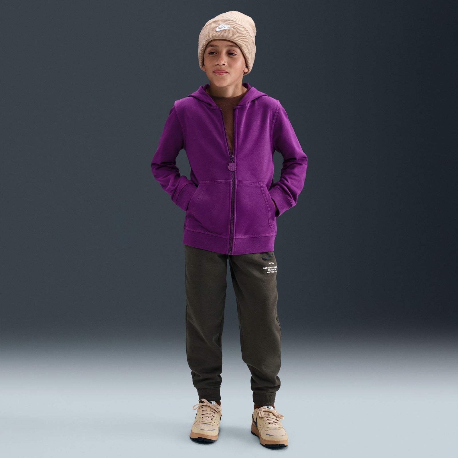 Nike FC Barcelona Club Big Kids' (Boys') Soccer Full-Zip Hoodie - HM3049-595-NIKE by Nike | Available at Niky's Sports