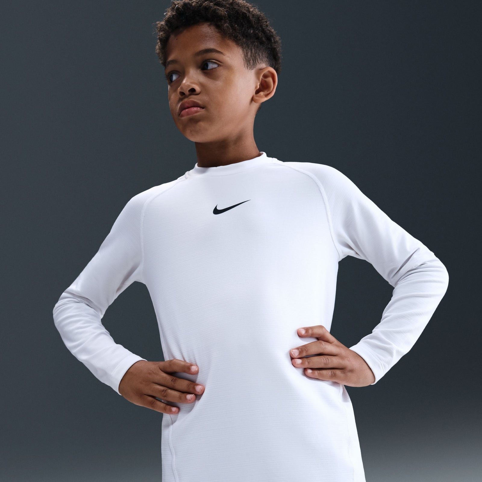 Nike Pro Big Kids' (Boys') Dri-FIT Long-Sleeve Crewneck Top