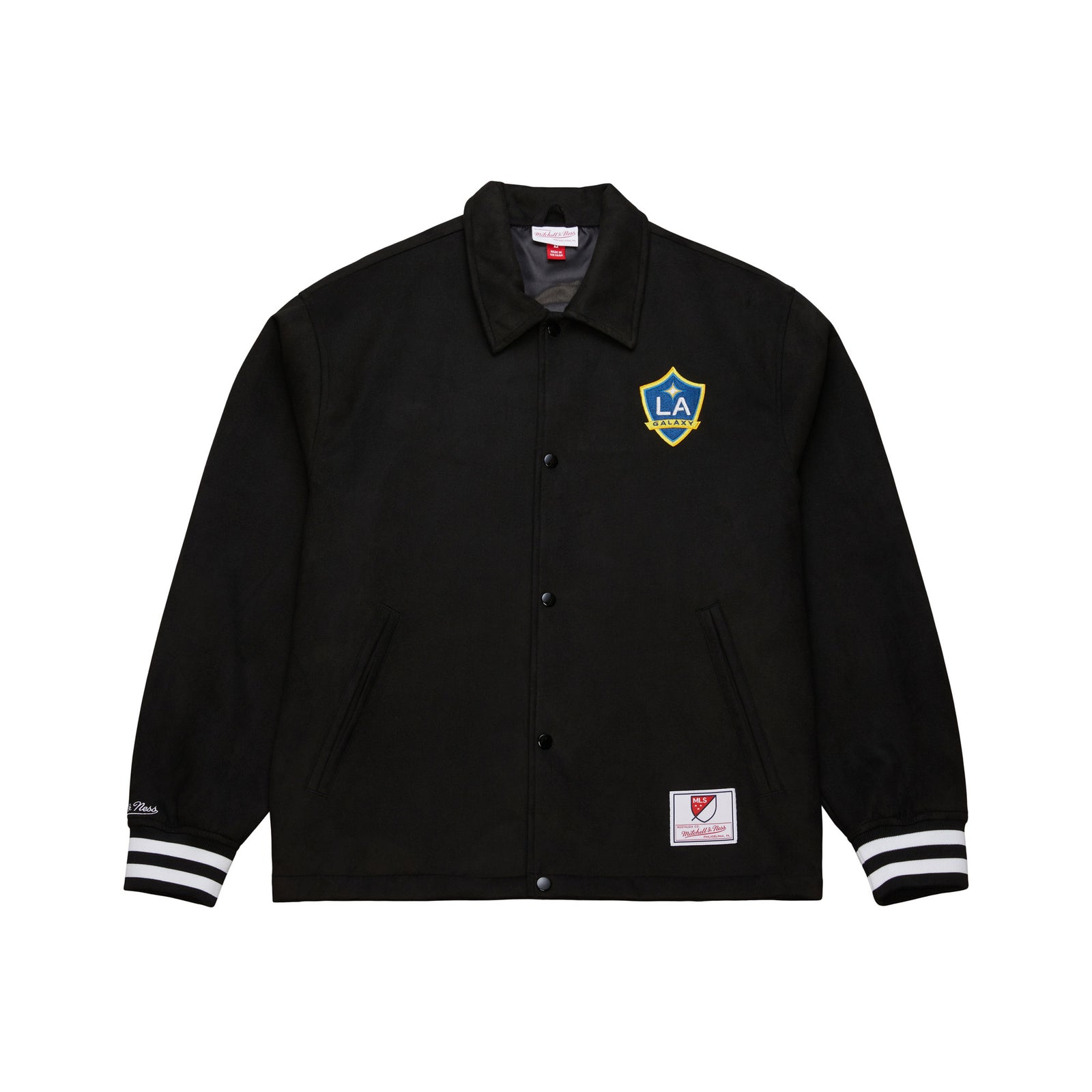 Mitchell and Ness LA Galaxy Varsity Coaches Jacket - JK10088-LAGBLCK-MITCHELL & NESS by Mitchell & Ness | Available at Niky's Sports