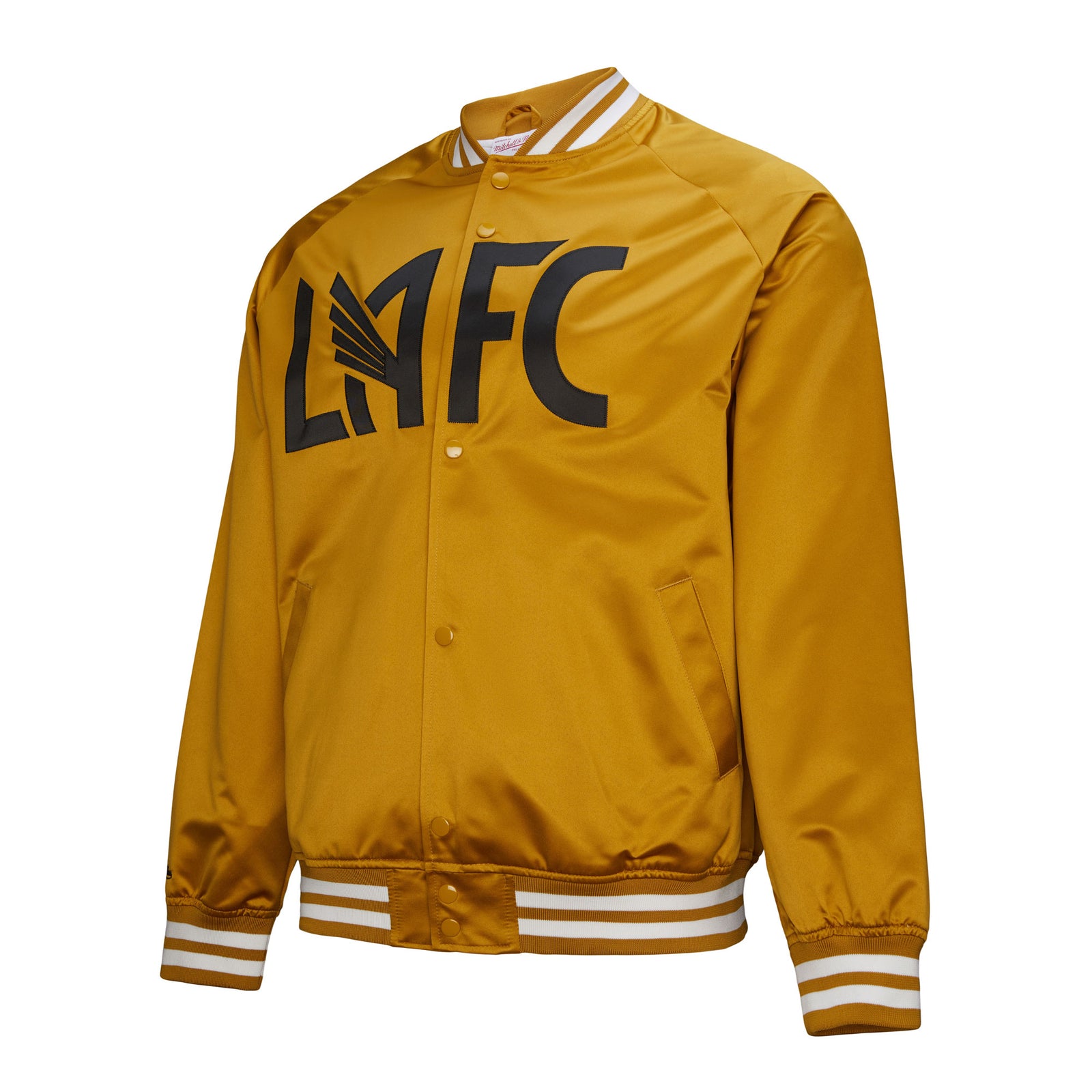 Mitchell and Ness LAFC Men's Satin Jacket - JK10780-LAFGOLD-MITCHELL & NESS by Mitchell & Ness | Available at Niky's Sports