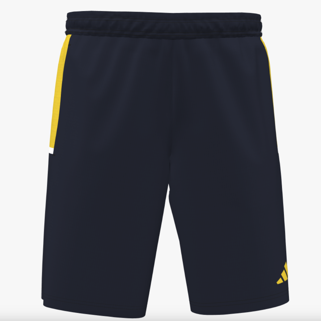 adidas TEAM 19 MEN'S WOVEN SHORT W/ POCKETS - EK4799-NVYLW-ADIDAS by adidas | Available at Niky's Sports