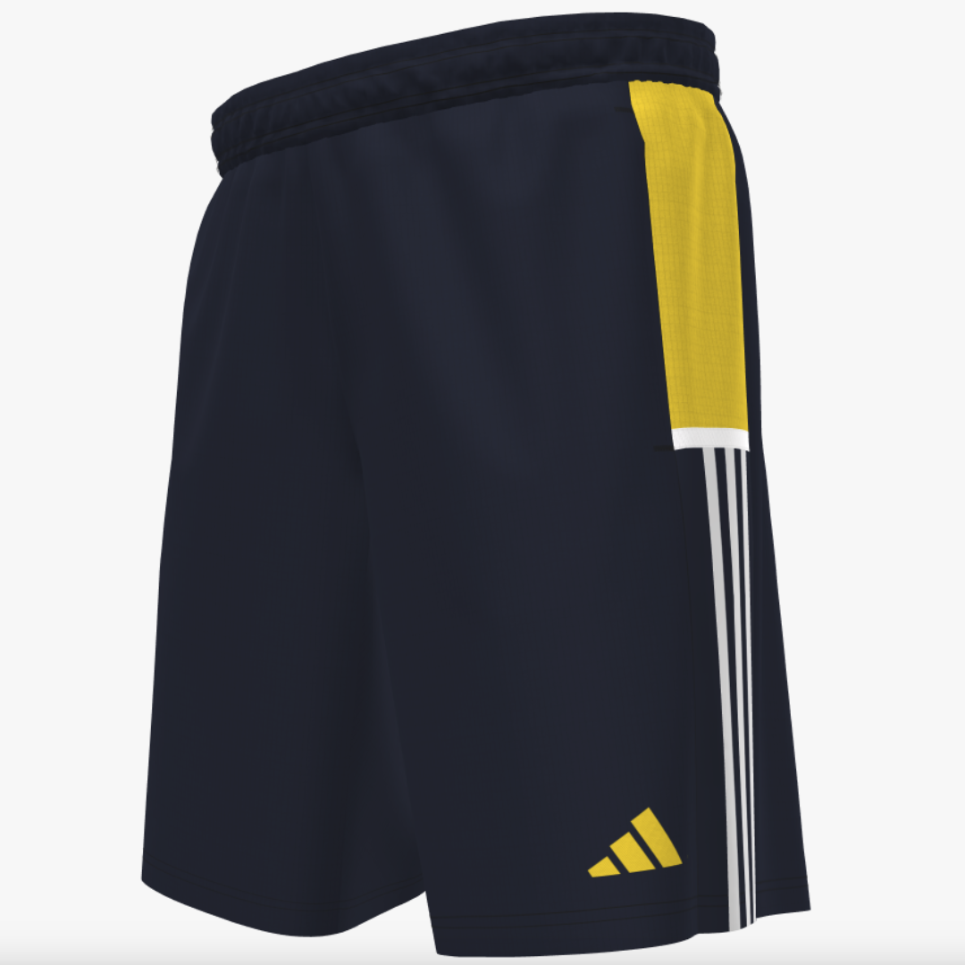 adidas TEAM 19 MEN'S WOVEN SHORT W/ POCKETS - EK4799-NVYLW-ADIDAS by adidas | Available at Niky's Sports