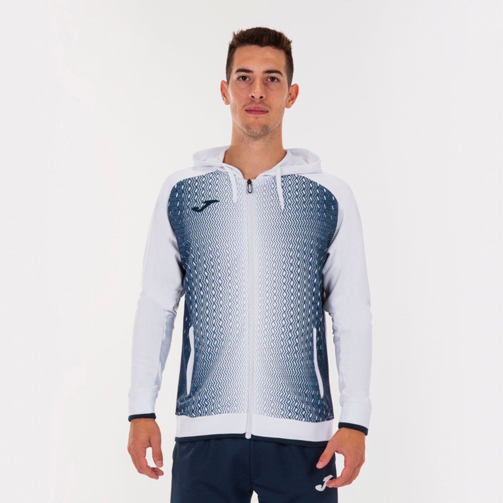 Supernova Hooded Jacket - White/Navy - 101285.203-JOMA by Joma | Available at Niky's Sports