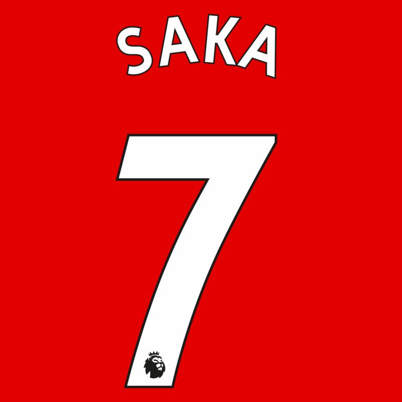 EPL Bukayo Saka White Name and Number Set 22-23