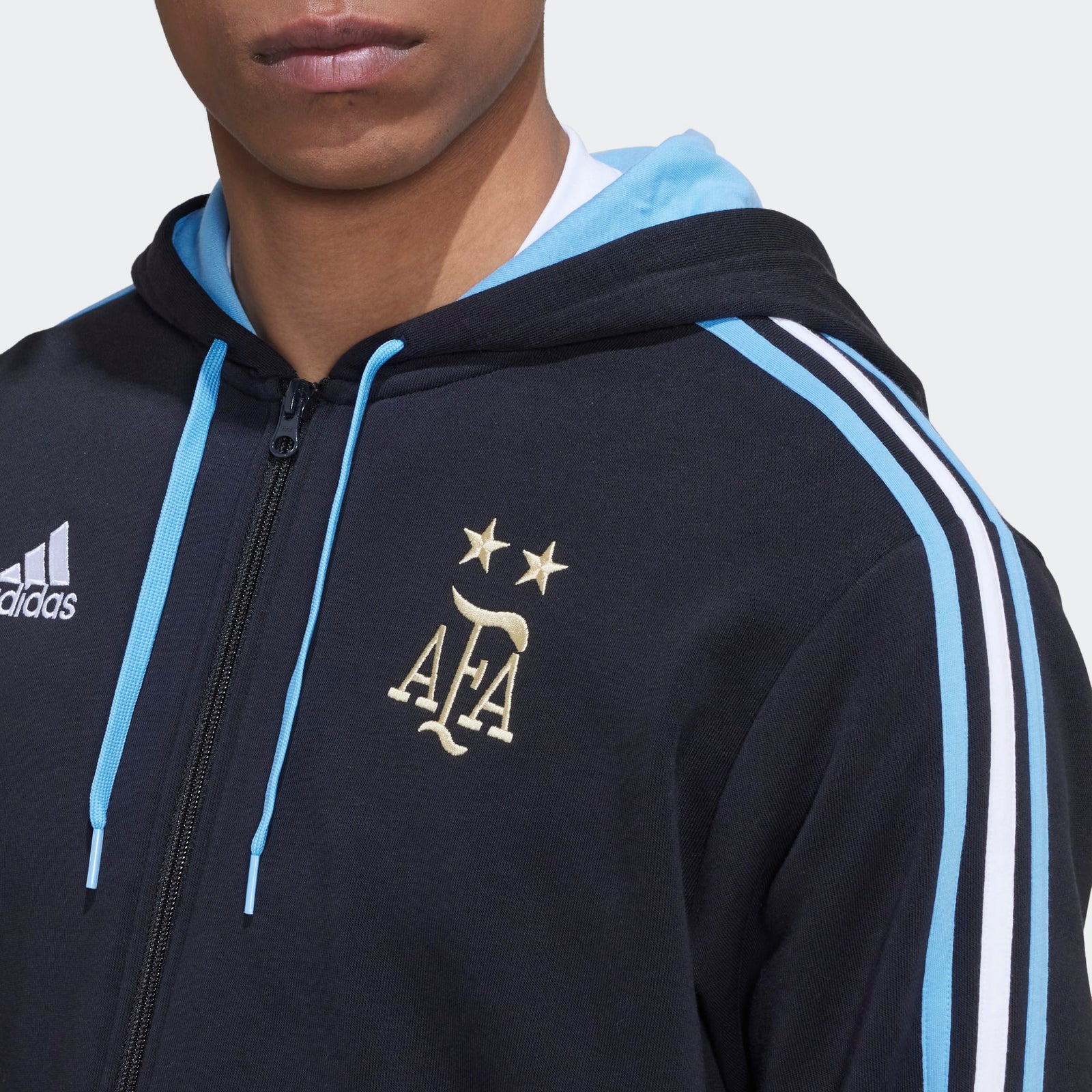 adidas Men's ARGENTINA 3-STRIPES FULL-ZIP HOODIE - HF3959-ADIDAS by adidas | Available at Niky's Sports
