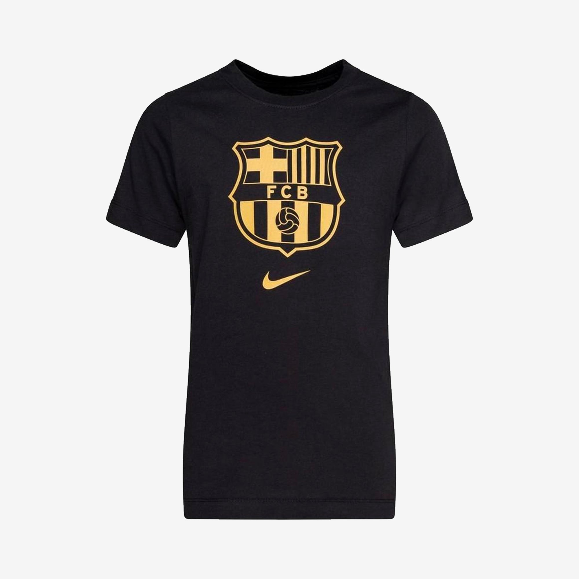 FC Barcelona 20/21 Crest Youth T-Shirt - Black