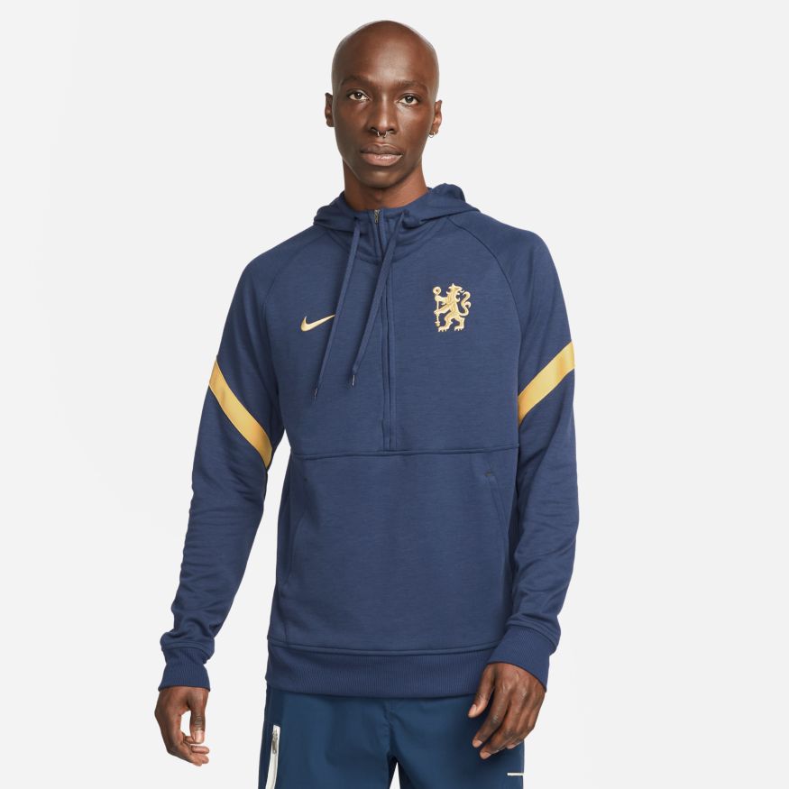 Nike Chelsea FC Men's 1/2-Zip Fleece Soccer Hoodie - DA2529-498-NIKE by Nike | Available at Niky's Sports