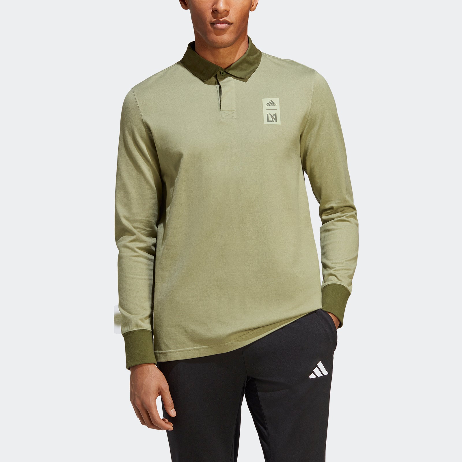 adidas LAFC Long Sleeve Travel Polo Shirt