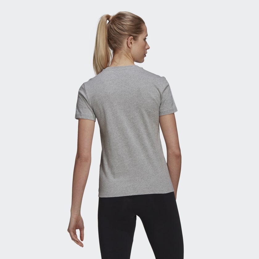 LOUNGEWEAR ESSENTIALS SLIM 3-STRIPES TEE WOMEN'S - GL0785-ADIDAS by Adidas | Available at Niky's Sports