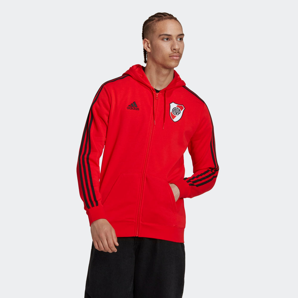 adidas RIVER PLATE 3-STRIPES MEN'S HOODIE - HC1106-ADIDAS by adidas | Available at Niky's Sports