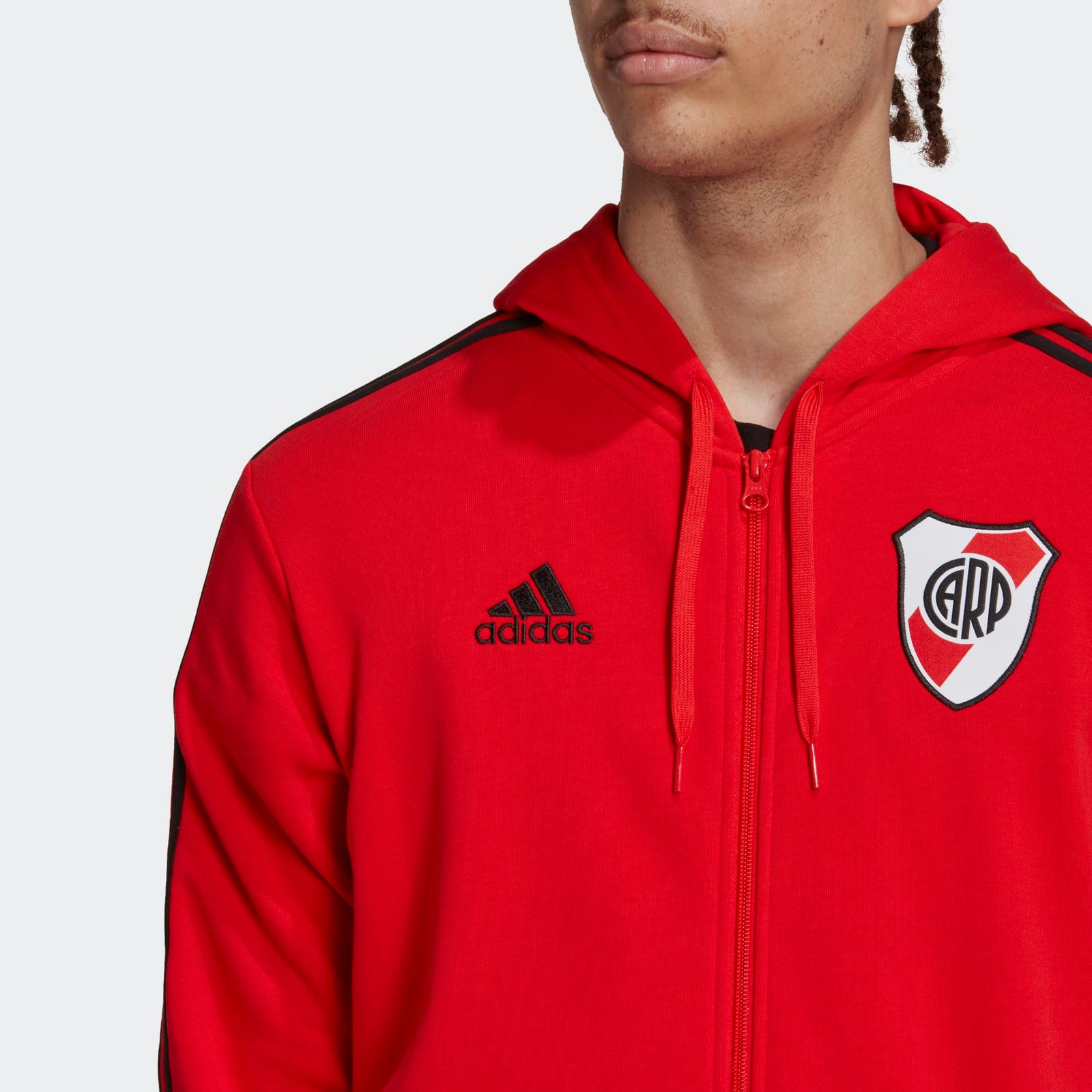 adidas RIVER PLATE 3-STRIPES MEN'S HOODIE - HC1106-ADIDAS by adidas | Available at Niky's Sports