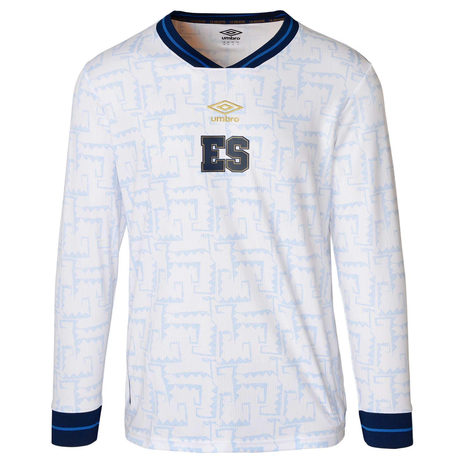 Umbro El Salvador Away Long Sleeve Jersey 2023 Men's - UUM1ESJS52201B-U10-UMBRO by Umbro | Available at Niky's Sports
