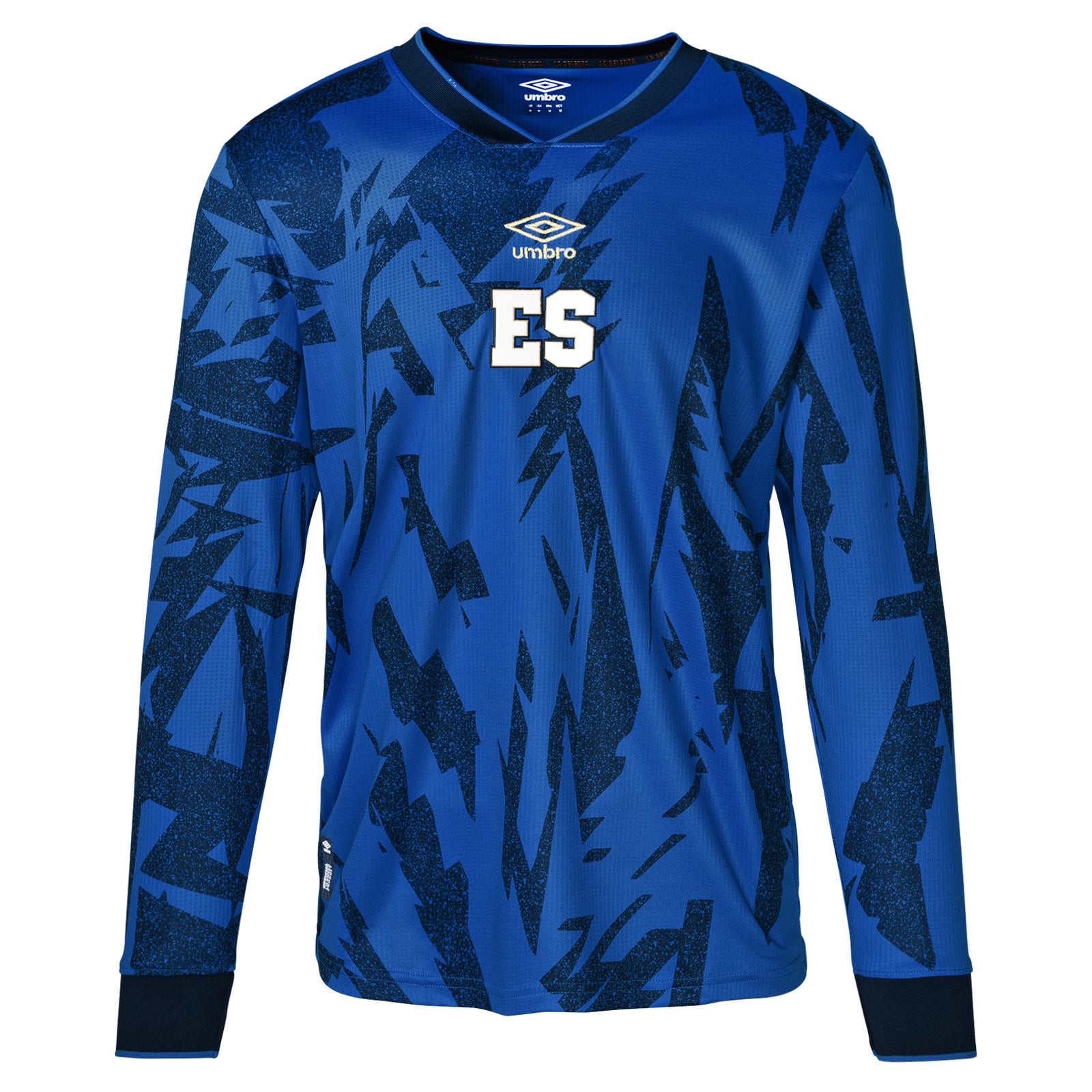 Umbro El Salvador Home Long Sleeve Jersey 2023 Men's - UUM1ESJS52202B-KIT-UMBRO by Umbro | Available at Niky's Sports