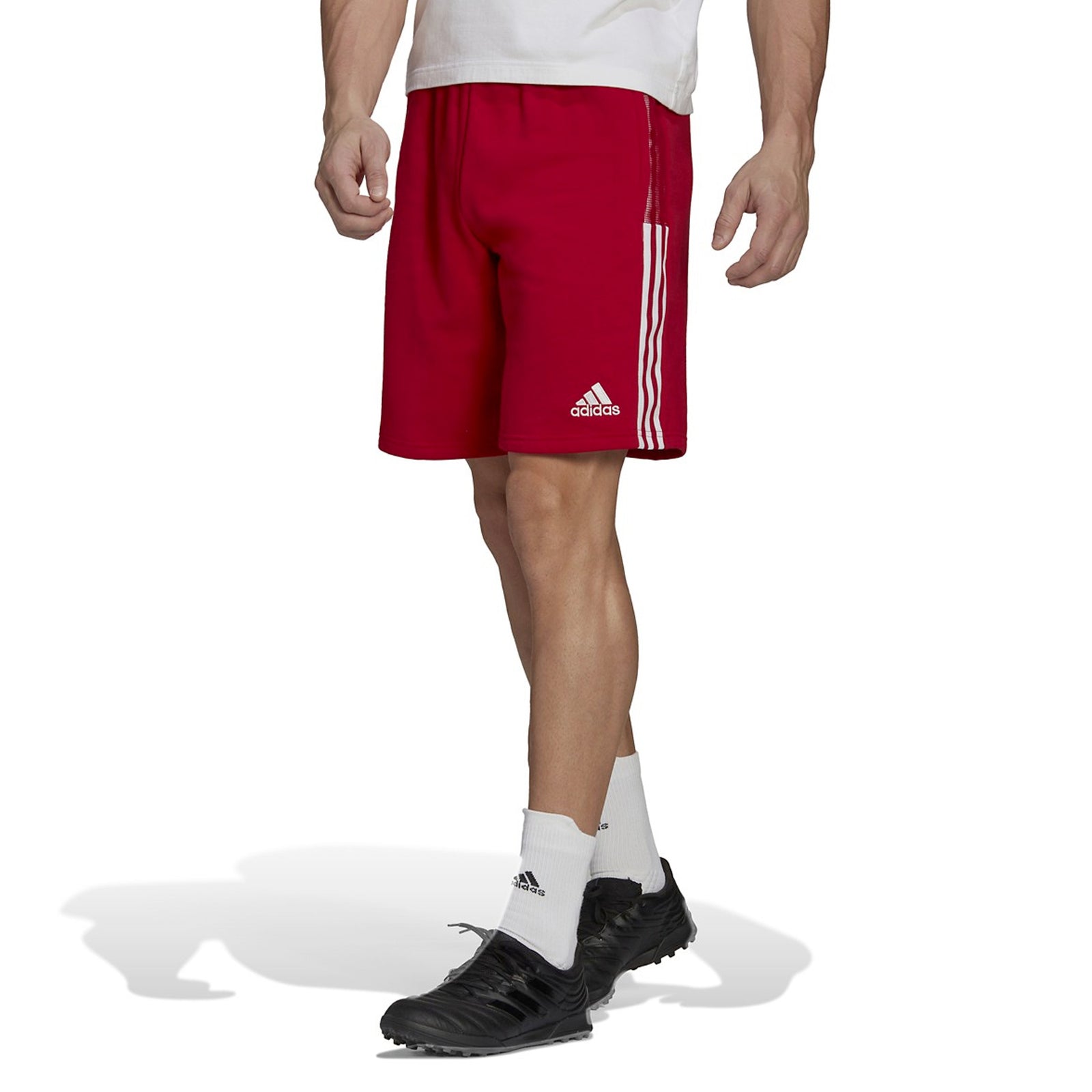 adidas Men's TIRO 21 SWEAT SHORTS Red/White - HN3285-ADIDAS by adidas | Available at Niky's Sports