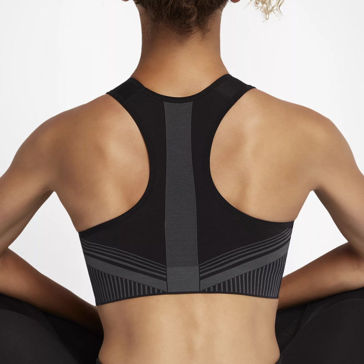 Women's Fenom Flyknit Sports Bra - Black/Dark Grey - AJ4047-010-NIKE by Nike | Available at Niky's Sports