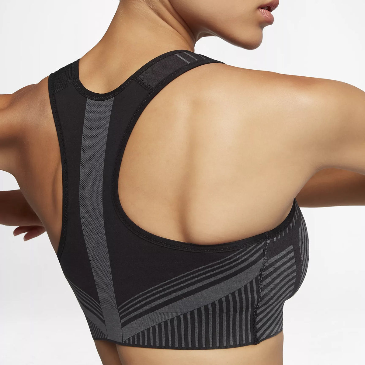 Women's Fenom Flyknit Sports Bra - Black/Dark Grey - AJ4047-010-NIKE by Nike | Available at Niky's Sports
