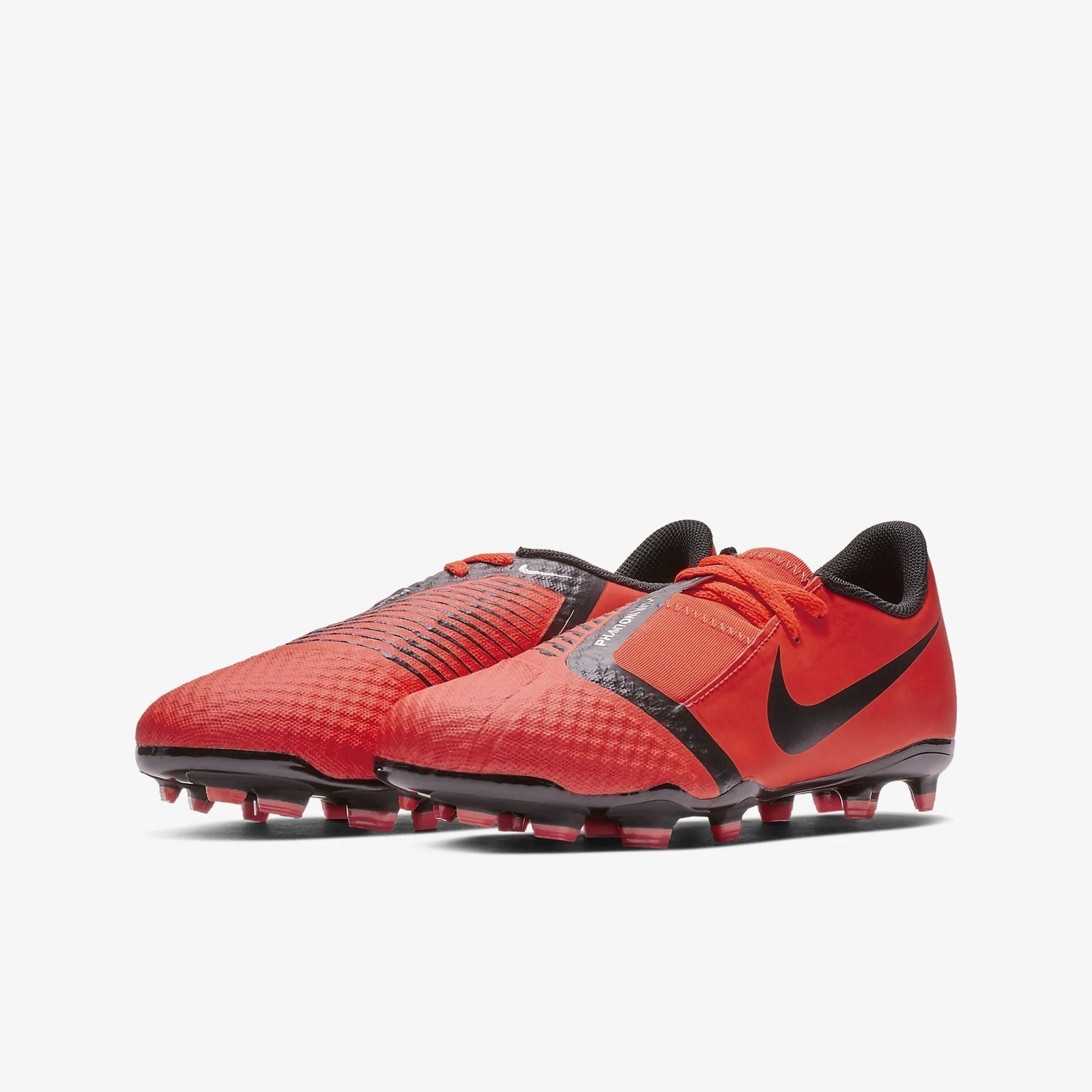 Kid's PhantomVNM Academy FG Soccer Cleats - Bright Crimson/Bright Crimson/Metallic Silver/Black - AO0362-600-NIKE by Nike | Available at Niky's Sports