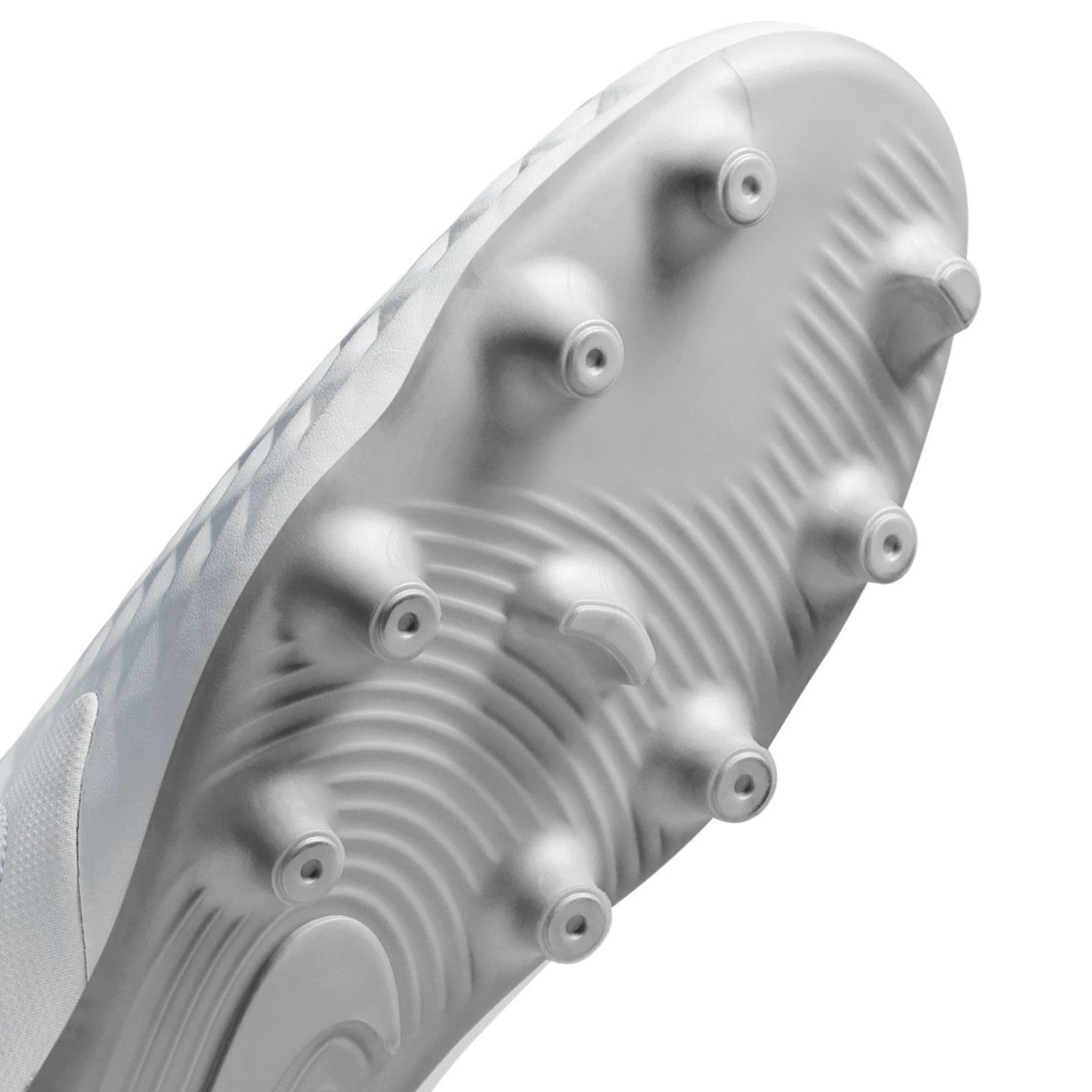 Tiempo Legend 8 Club FG/MG Cleats - White/Chrome/Pure Platinum - AT6107-100-NIKE by Nike | Available at Niky's Sports