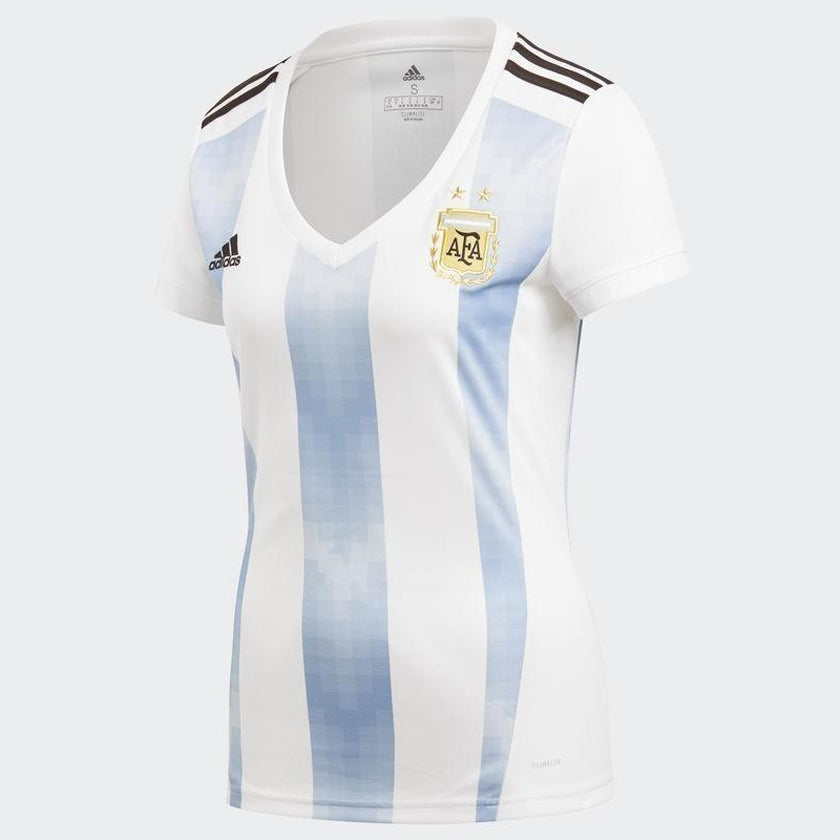 Women's Argentina Home World Cup 18 Jersey - White/Blue/Black