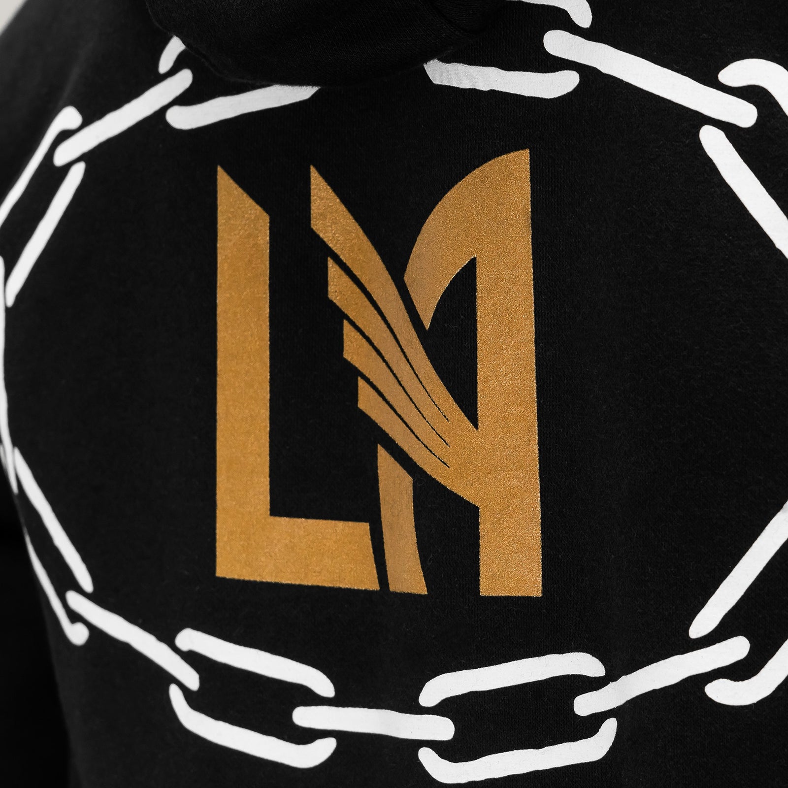 LAFC x Never Made Chain Hoodie - Black/Gold - BMPHMO19037-LAFBLCK-MITCHELL & NESS by Mitchell & Ness | Available at Niky's Sports