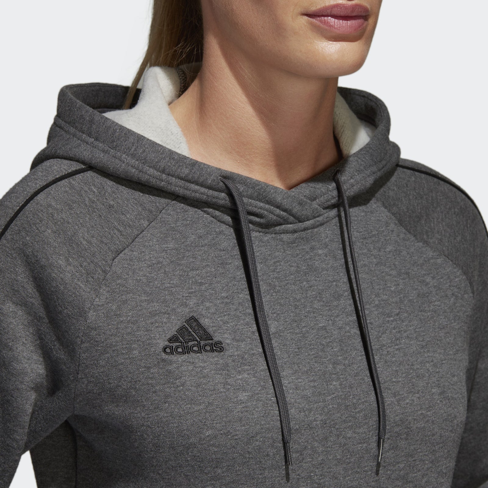 Women's Condivo 18 Hoodie - Dark Grey Heather/Black - CY8262-ADIDAS by Adidas | Available at Niky's Sports