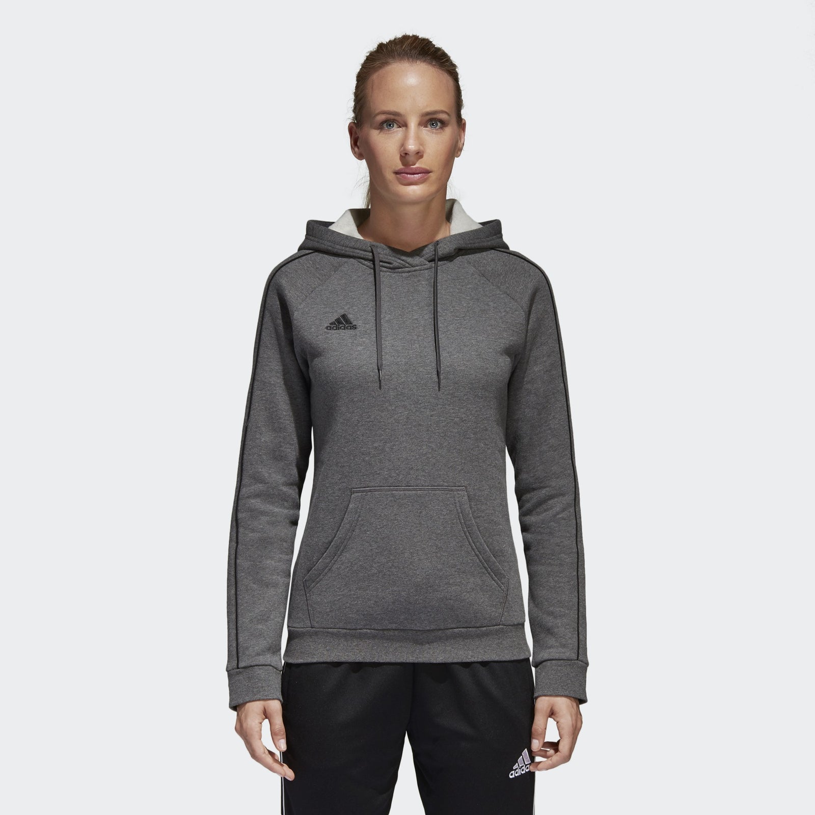 Women's Condivo 18 Hoodie - Dark Grey Heather/Black - CY8262-ADIDAS by Adidas | Available at Niky's Sports
