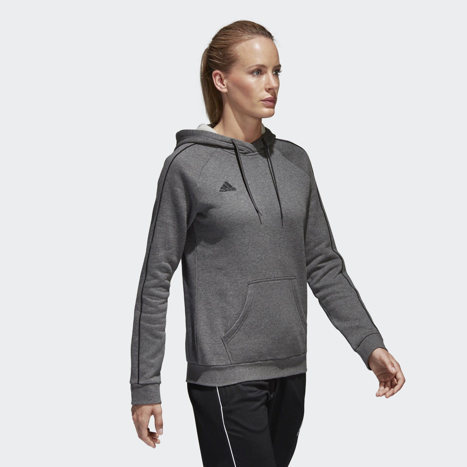Women's Condivo 18 Hoodie - Dark Grey Heather/Black - CY8262-ADIDAS by Adidas | Available at Niky's Sports