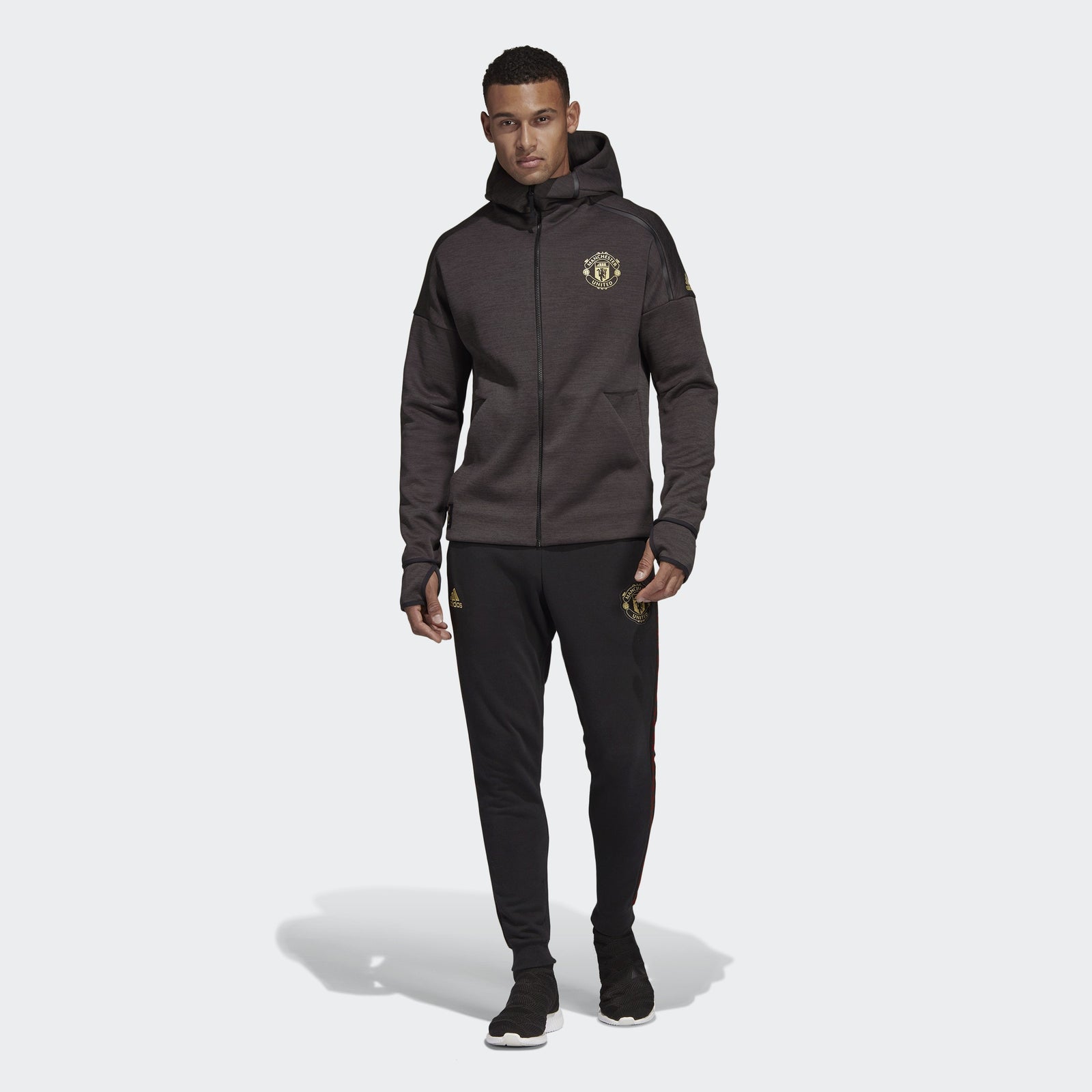 Men's Manchester United Z.N.E. Jacket - Carbon - DZ0456-ADIDAS by Adidas | Available at Niky's Sports