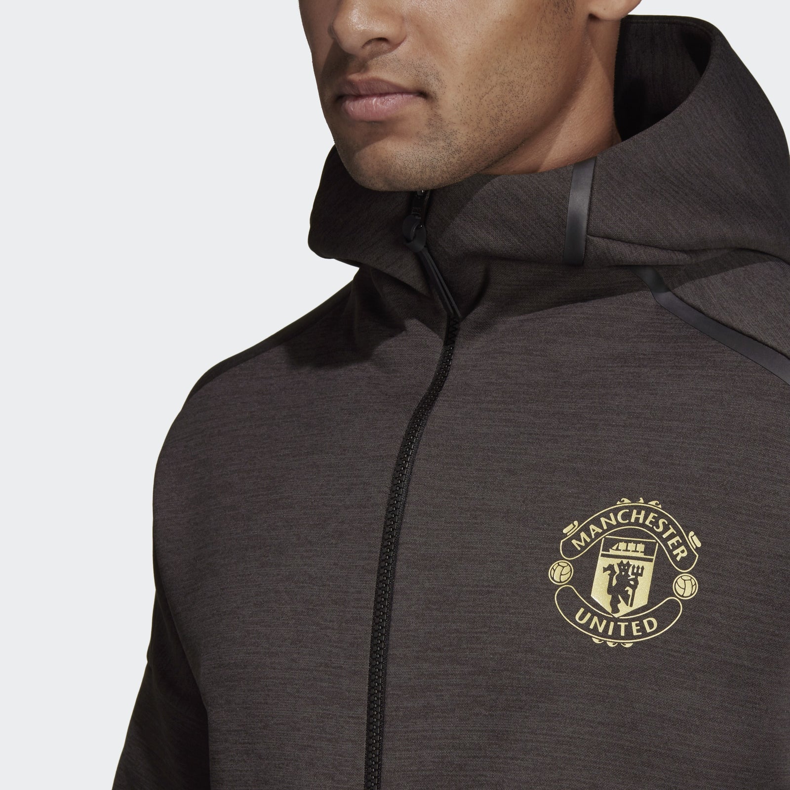 Men's Manchester United Z.N.E. Jacket - Carbon - DZ0456-ADIDAS by Adidas | Available at Niky's Sports