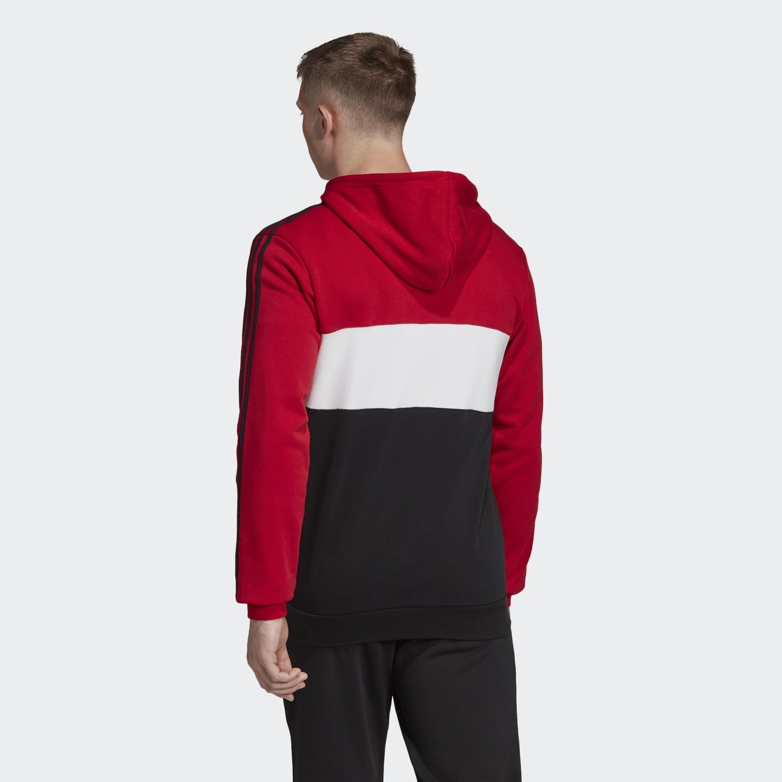 Men's Manchester United Hoodie - Real Red/White/Black - DX9084-ADIDAS by Adidas | Available at Niky's Sports