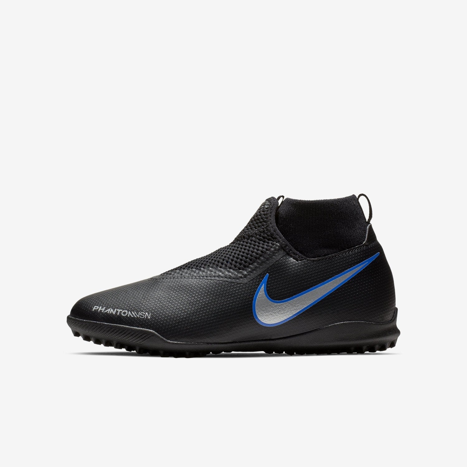 Kid's Phantom Vision Academy DF Turf Soccer Shoes - Black/Metallic Silver - AO3292-004-NIKE by Nike | Available at Niky's Sports